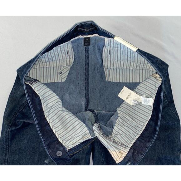 Express Editor Vintage Hong Kong Wide Leg Crop Lightweight Denim Jeans. 12, NWT! - Picture 3 of 6